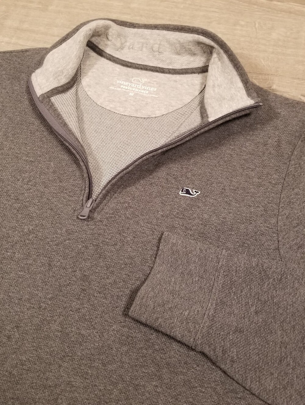 Vineyard Vines Performance Pullover Mens Medium Gray Quarter Zip Golf Preppy